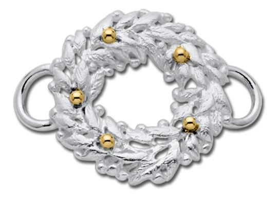 LeStage Convertible Wreath with Bow Clasp Sterling Silver and 14K Gold 
