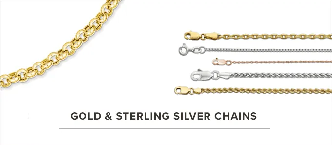 Gold and sterling silver chains